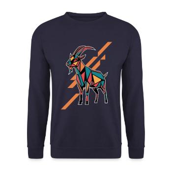 Geometric Farm Animal Graphic Colorful - Unisex Sweatshirt - navy - Front - Alina (178cm) & Michal (187cm)