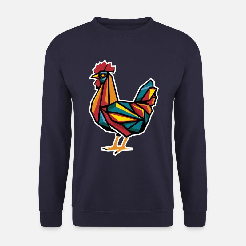 Geometrische Bauernhoftiere Grafik Huhn - Unisex Pullover - Navy