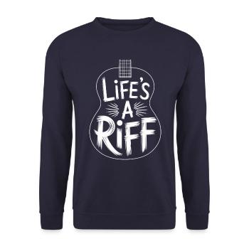 Guitar Player: Life's A Riff - Music Lovers - Unisex Sweatshirt - navy - Front - Alina (178cm) & Michal (187cm)