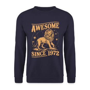 Signe astrologique Lion Zodiaque Année d’anniversaire 1972Leo - Sweat-shirt Unisexe - marine - Devant - Alina (178cm) & Michal (187cm)