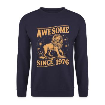 Leo Astrological Sign Zodiac Birthday Year 1976Leo - Unisex Pullover - Navy - Vorne - Alina (178cm) & Michal (187cm)