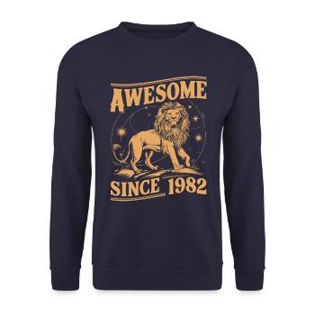 Leo Astrological Sign Zodiac Birthday Year 1982Leo - Unisex Pullover - Navy - Vorne - Alina (178cm) & Michal (187cm)