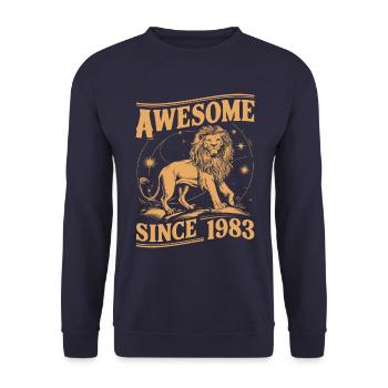 Leo Astrological Sign Zodiac Birthday Year 1983Leo - Unisex Pullover - Navy - Vorne - Alina (178cm) & Michal (187cm)