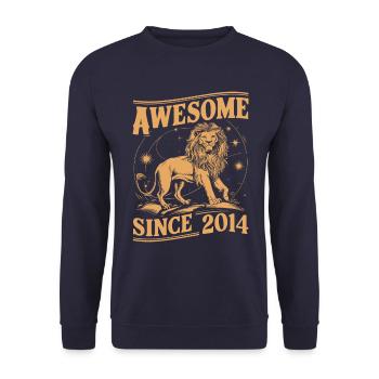 Leo Astrological Sign Zodiac Birthday Year 2014Leo - Unisex Pullover - Navy - Vorne - Alina (178cm) & Michal (187cm)