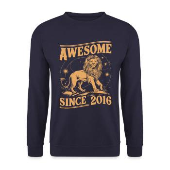 Signe astrologique Lion Zodiaque Année d’anniversaire 2016Leo - Sweat-shirt Unisexe - marine - Devant - Alina (178cm) & Michal (187cm)