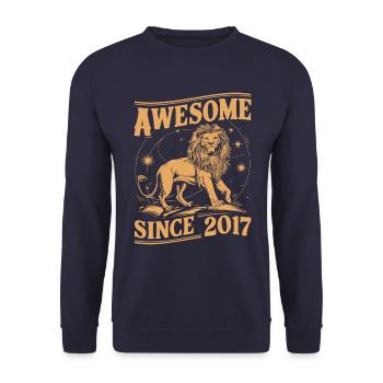 Leo Astrological Sign Zodiac Birthday Year 2017Leo - Unisex Pullover - Navy - Vorne - Alina (178cm) & Michal (187cm)