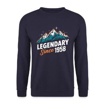 Légendaire depuis 1958 Anniversaire du randonneur Randonnée en montagne - Sweat-shirt Unisexe - marine - Devant - Alina (178cm) & Michal (187cm)
