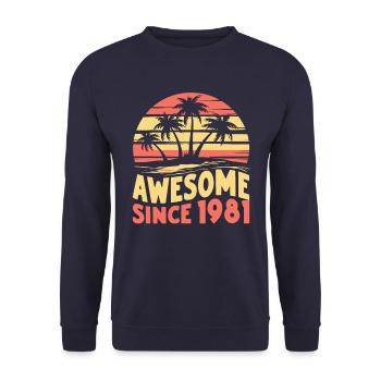 Génial depuis 1981 Anniversaire - Sweat-shirt Unisexe - marine - Devant - Alina (178cm) & Michal (187cm)