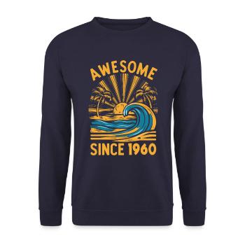 Awesome Since 1960's Birthday Beach - Unisex Sweatshirt - navy - Front - Alina (178cm) & Michal (187cm)