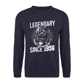 Legendary since 1956 - Diving Diver Birthday - Unisex Sweatshirt - navy - Front - Alina (178cm) & Michal (187cm)