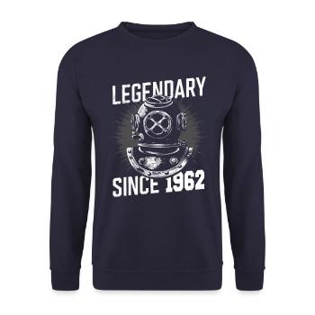 Légendaire depuis 1962 - Plongeur Anniversaire - Sweat-shirt Unisexe - marine - Devant - Alina (178cm) & Michal (187cm)