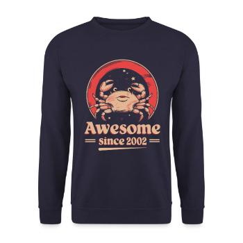 Krebs Sternzeichen Geburtstag Seit 2002 Großartig - Unisex Pullover - Navy - Vorne - Alina (178cm) & Michal (187cm)