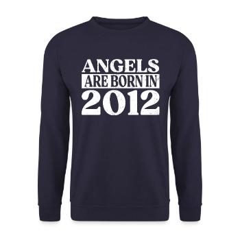 Engel Geboren Im Jahr 2012 Geburtstag - Unisex Pullover - Navy - Vorne - Alina (178cm) & Michal (187cm)