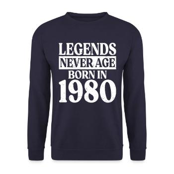 Legends Never Grow Old Birthday 1980 - Unisex Sweatshirt - navy - Front - Alina (178cm) & Michal (187cm)