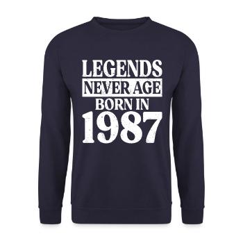 Legends Never Grow Old Birthday 1987 - Unisex Sweatshirt - navy - Front - Alina (178cm) & Michal (187cm)