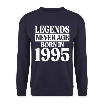Legends Never Grow Old Birthday 1995 - Unisex Sweatshirt - navy - Front - Alina (178cm) & Michal (187cm)