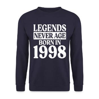 Les légendes ne vieillissent jamais Anniversaire 1998 - Sweat-shirt Unisexe - marine - Devant - Alina (178cm) & Michal (187cm)