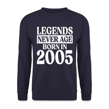 Les légendes ne vieillissent jamais Anniversaire 2005 - Sweat-shirt Unisexe - marine - Devant - Alina (178cm) & Michal (187cm)