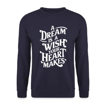 Ein Traum Ist Ein Wunsch Den Dein Herz Macht - Unisex Pullover - Navy - Vorne - Alina (178cm) & Michal (187cm)