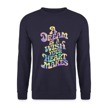 A dream is a wish that your heart makes - Unisex Sweatshirt - navy - Front - Alina (178cm) & Michal (187cm)