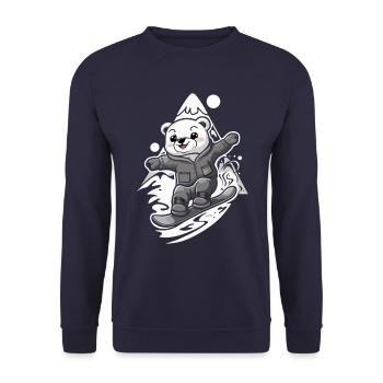 Ours snowboarder en montagne - Sweat-shirt Unisexe - marine - Devant - Alina (178cm) & Michal (187cm)