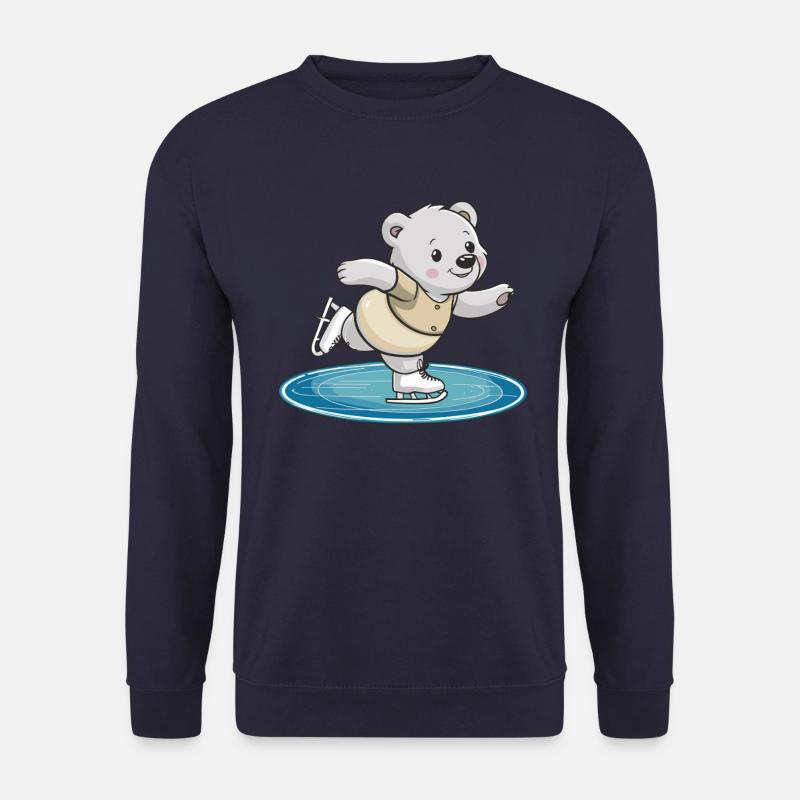 -skating bear on surface - Unisex Sweatshirt - undefined