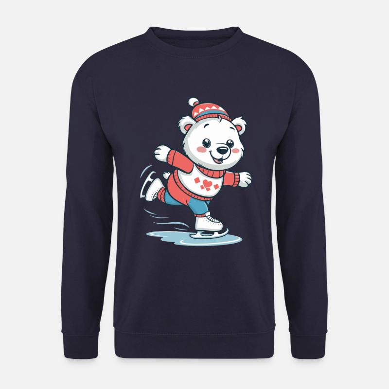 Cute polar bear skating - Unisex Sweatshirt - undefined