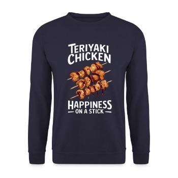 Poulet Teriyaki Bonheur Sur Un Bâton - Sweat-shirt Unisexe - marine - Devant - Alina (178cm) & Michal (187cm)