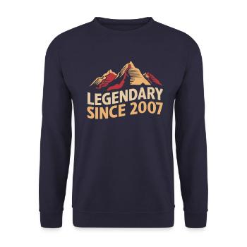 Légendaire depuis 2007 Wanderer Mountain Vintage - Sweat-shirt Unisexe - marine - Devant - Alina (178cm) & Michal (187cm)