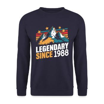 Legendary since 1988 Vintage Mountain Retro Mountains - Unisex Sweatshirt - navy - Front - Alina (178cm) & Michal (187cm)