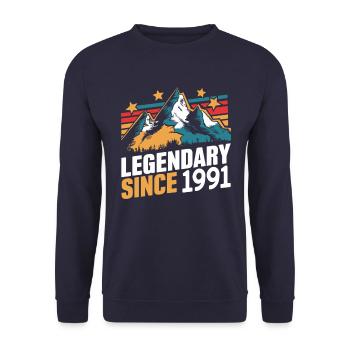 Legendary Since 1991 Vintage Mountain Retro Mountains - Unisex Sweatshirt - navy - Front - Alina (178cm) & Michal (187cm)