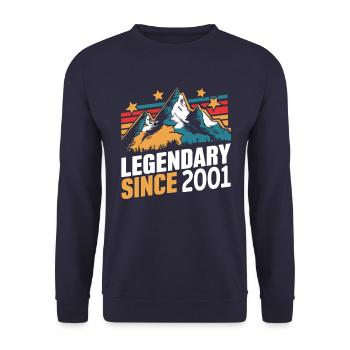 Legendary since 2001 Vintage Mountain Retro Mountains - Unisex Sweatshirt - navy - Front - Alina (178cm) & Michal (187cm)