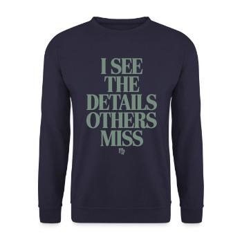Jungfrau Sternzeichen Ich Sehe Details Andere - Unisex Pullover - Navy - Vorne - Alina (178cm) & Michal (187cm)