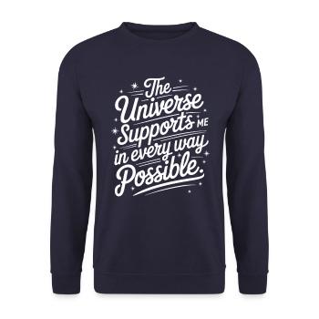 L’univers me soutient de toutes les manières - Sweat-shirt Unisexe - marine - Devant - Alina (178cm) & Michal (187cm)