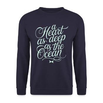 Pisces Zodiac Sign: A Heart As Deep As The - Unisex Sweatshirt - navy - Front - Alina (178cm) & Michal (187cm)