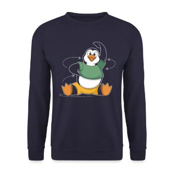 Fitness Gymnastique Pingouin Motivation - Sweat-shirt Unisexe - marine - Devant - Alina (178cm) & Michal (187cm)