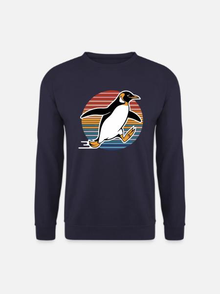 Pingüino rápido en estilo retro - Sudadera unisex - 