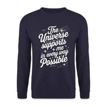 L’univers me soutient de toutes les manières - Sweat-shirt Unisexe - marine - Devant - Alina (178cm) & Michal (187cm)