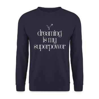 Pisces zodiac sign: Dreaming is my superpower - Unisex Sweatshirt - navy - Front - Alina (178cm) & Michal (187cm)