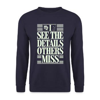 Jungfrau Sternzeichen Ich Sehe Die Details - Unisex Pullover - Navy - Vorne - Alina (178cm) & Michal (187cm)
