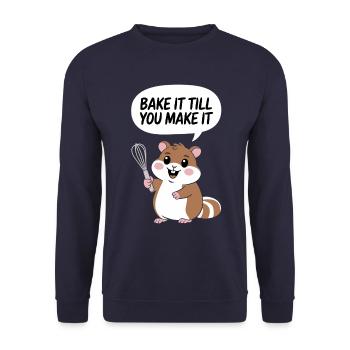 Boulangerie Boulanger Faites-le cuire jusqu’à ce que vous le fassiez - Sweat-shirt Unisexe - marine - Devant - Alina (178cm) & Michal (187cm)