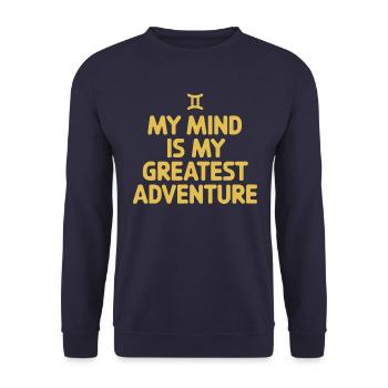 Gemini Zodiac Sign: My Spirit Is Mine - Unisex Sweatshirt - navy - Front - Alina (178cm) & Michal (187cm)