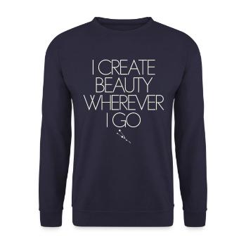 Stier Sternzeichen: Schönheit Überall Erschaffen - Unisex Pullover - Navy - Vorne - Alina (178cm) & Michal (187cm)