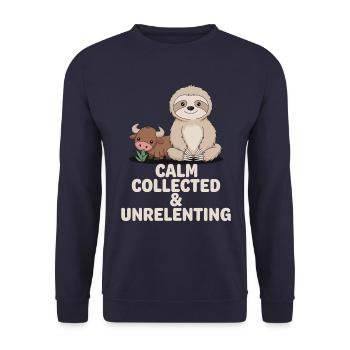 Signe du zodiaque Taureau Paresse : calme, recueilli et - Sweat-shirt Unisexe - marine - Devant - Alina (178cm) & Michal (187cm)
