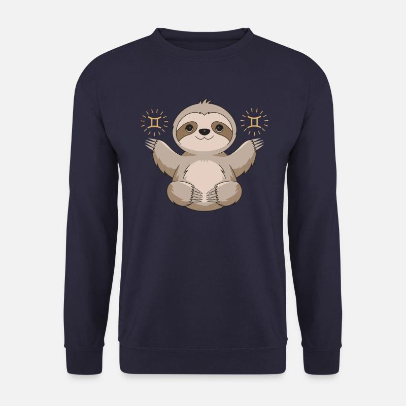 Gemini Faultier mit Sternzeichen-Magie - Unisex Pullover - Navy
