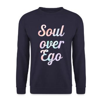 Inspiration : Citation de l’âme sur l’ego - Sweat-shirt Unisexe - marine - Devant - Alina (178cm) & Michal (187cm)