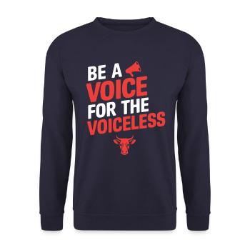 Soyez une voix pour le végétalien sans voix - Sweat-shirt Unisexe - marine - Devant - Alina (178cm) & Michal (187cm)