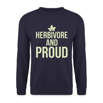Mangeurs d’herbes et fierté : végétalien végétarien - Sweat-shirt Unisexe - marine - Devant - Alina (178cm) & Michal (187cm)