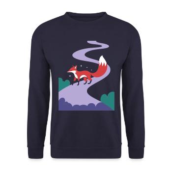 Fuchs Auf Magischem Pfad der Fantasieflucht - Unisex Pullover - Navy - Vorne - Alina (178cm) & Michal (187cm)