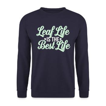 Végétalien végétarien : la vie en feuille est la meilleure vie - Sweat-shirt Unisexe - marine - Devant - Alina (178cm) & Michal (187cm)